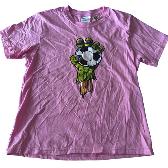 Port Authority Girls Pink Soccer T-Shirt - Size Small - Picture 1 of 3